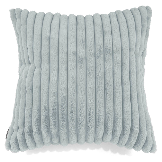 Grand Housse de Coussin 70 x 70cm - Velours Côtelé Ultra Pelucheux Bleu Dragé 01