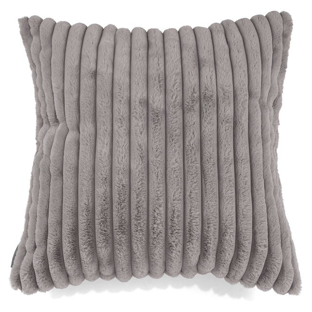Grand Housse de Coussin 70 x 70cm - Velours Côtelé Ultra Pelucheux Gris 01