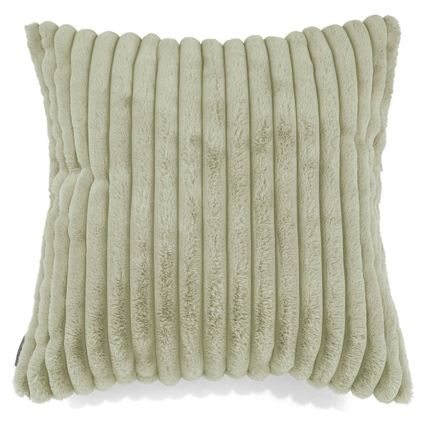 Grand Housse de Coussin 70 x 70cm - Velours Côtelé Ultra Pelucheux Vert Sauge 01