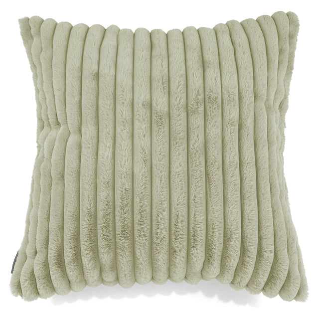 Grand Housse de Coussin 70 x 70cm - Velours Côtelé Ultra Pelucheux Vert Sauge 01