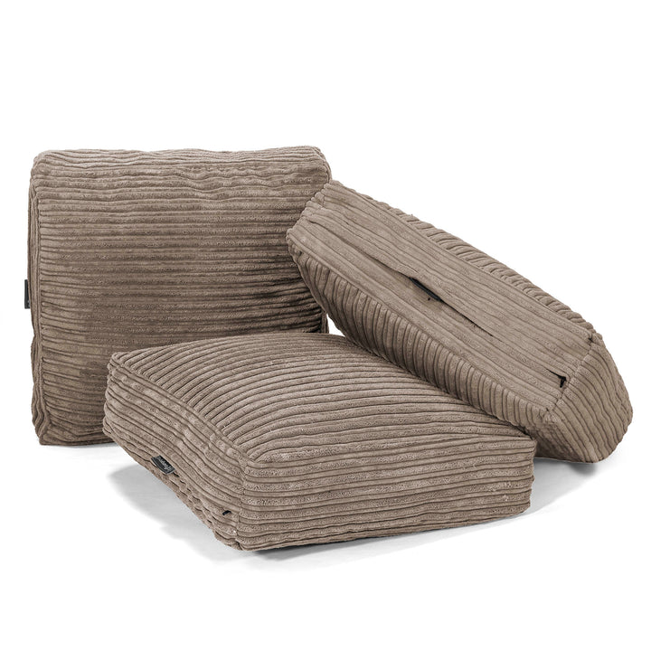 Grand Coussin de Sol - Côtelé Grège 04