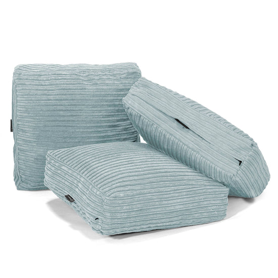 Grand Coussin de Sol - Côtelé Verte Menthe 04