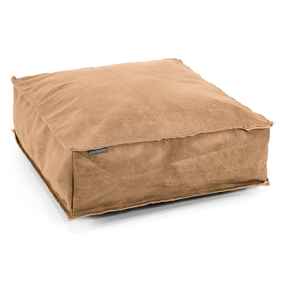 Grand Coussin de Sol - Cuir Vintage Marron Clair 01