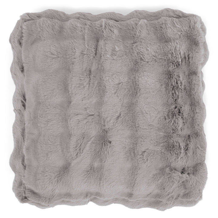 Grand Coussin de Sol - Fausse Fourrure à Bulles Gris 02