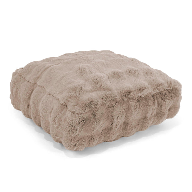 Grand Coussin de Sol - Fausse Fourrure à Bulles Vison 01