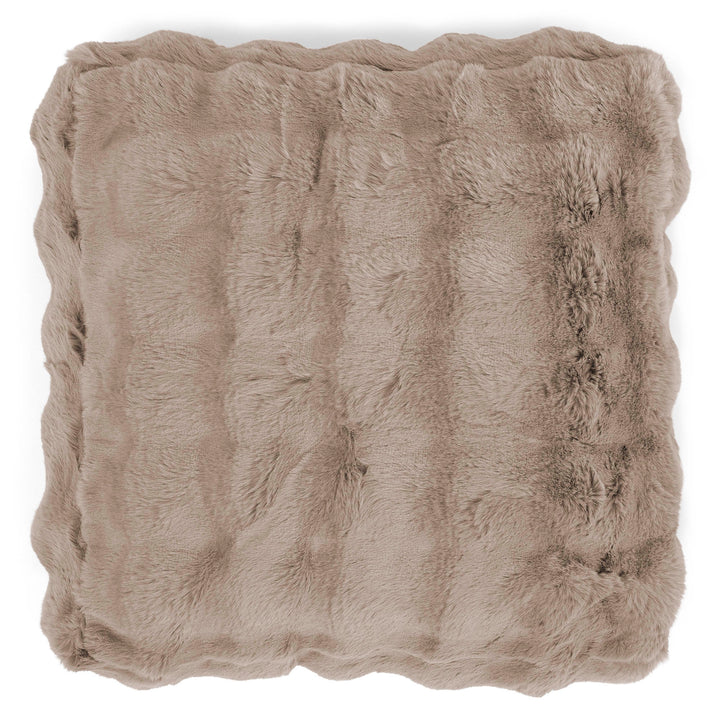 Grand Coussin de Sol - Fausse Fourrure à Bulles Vison 02