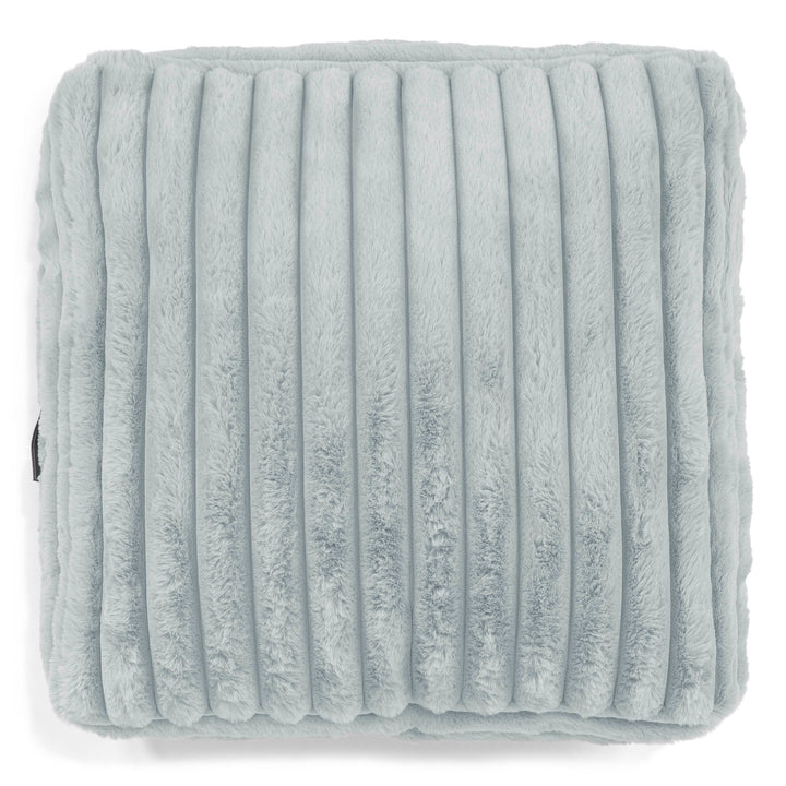 Grand Coussin de Sol - Velours Côtelé Ultra Pelucheux Bleu Dragé 02