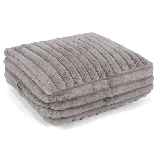 Grand Coussin de Sol - Velours Côtelé Ultra Pelucheux Gris 01