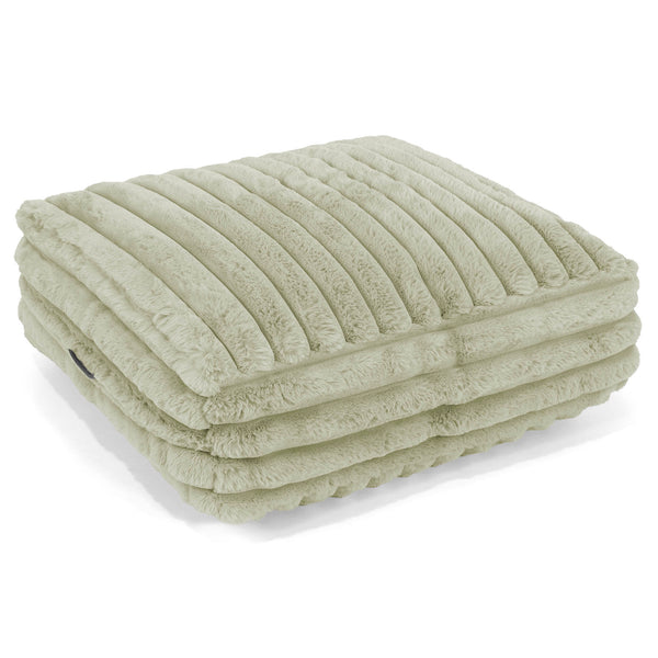 Grand Coussin de Sol - Velours Côtelé Ultra Pelucheux Vert Sauge 01