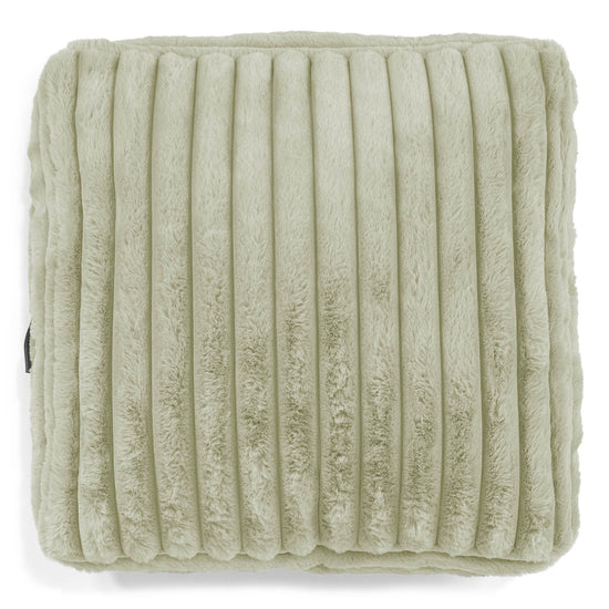 Grand Coussin de Sol - Velours Côtelé Ultra Pelucheux Vert Sauge 02