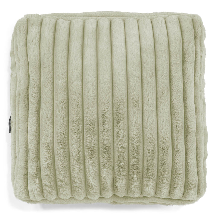 Grand Coussin de Sol - Velours Côtelé Ultra Pelucheux Vert Sauge 02