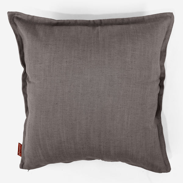 Grand Housse de Coussin 70 x 70cm - Aspect Lin Gris Ardoise  01