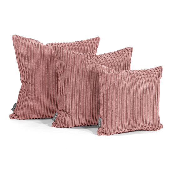 Grand Housse de Coussin 70 x 70cm - Côtelé Pêche 02