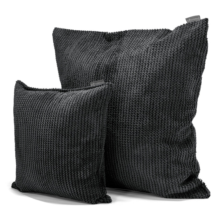 Grand Housse de Coussin 70 x 70cm - Pompon Noir 02