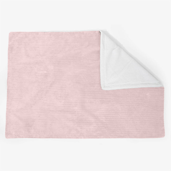 Grand Plaid / Couverture Sherpa 140 x 200cm - Côtelé Rose 02