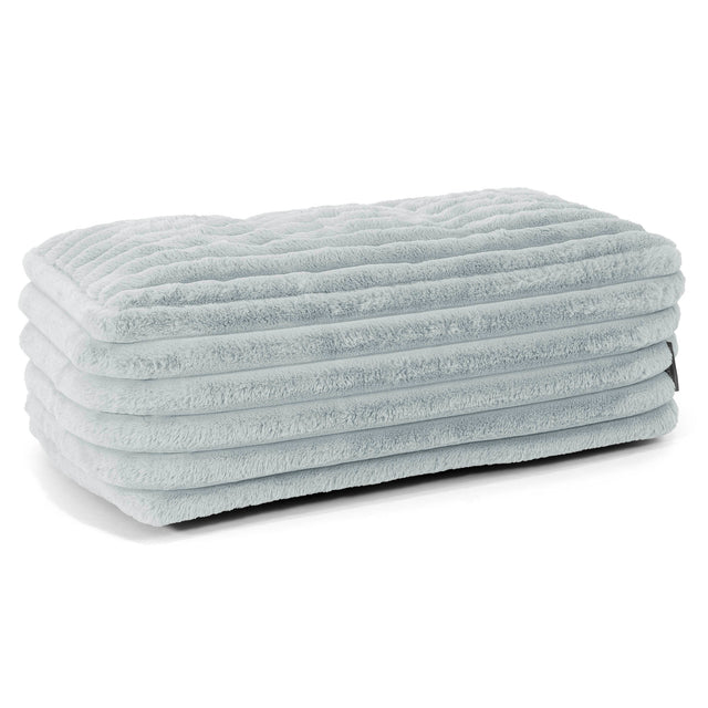 Gros Repose Pied - Velours Côtelé Ultra Pelucheux Bleu Dragé 01