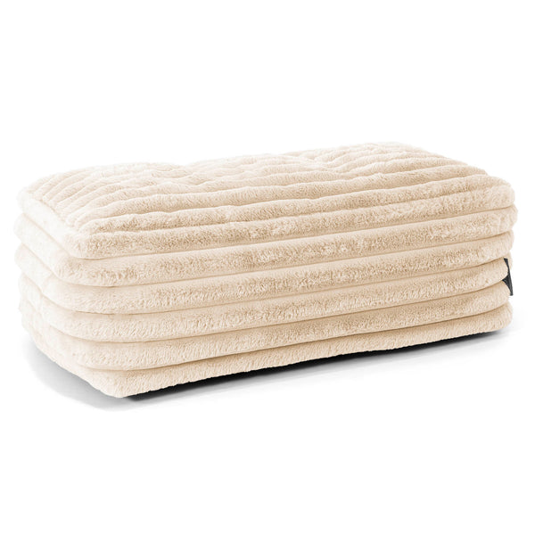 Gros Repose Pied - Velours Côtelé Ultra Pelucheux Crème 01