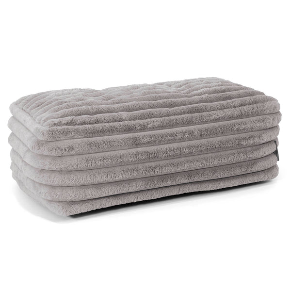 Gros Repose Pied - Velours Côtelé Ultra Pelucheux Gris 01