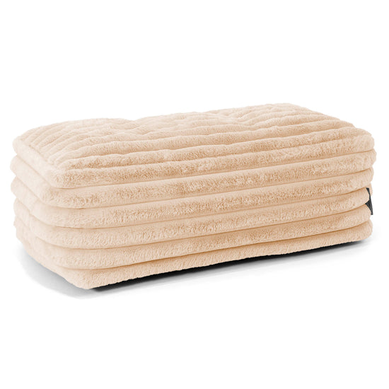 Gros Repose Pied - Velours Côtelé Ultra Pelucheux Pêche 01
