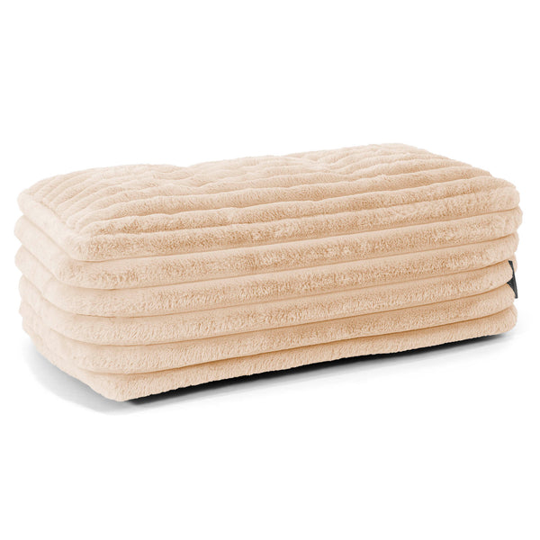 Gros Repose Pied - Velours Côtelé Ultra Pelucheux Pêche 01