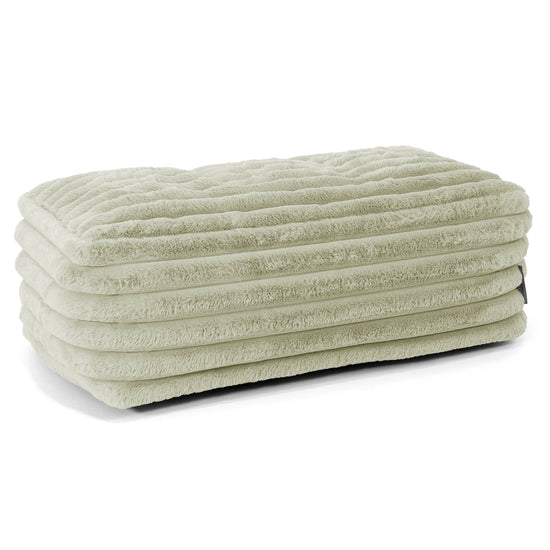 Gros Repose Pied - Velours Côtelé Ultra Pelucheux Vert Sauge 01