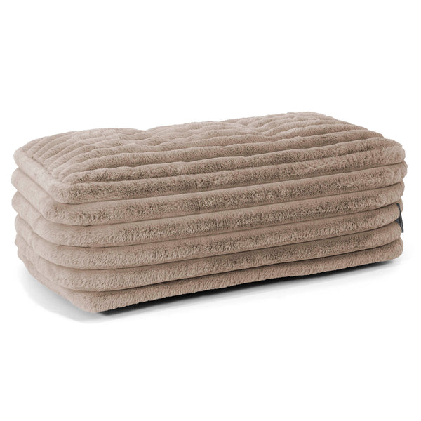 Gros Repose Pied - Velours Côtelé Ultra Pelucheux Vison 01