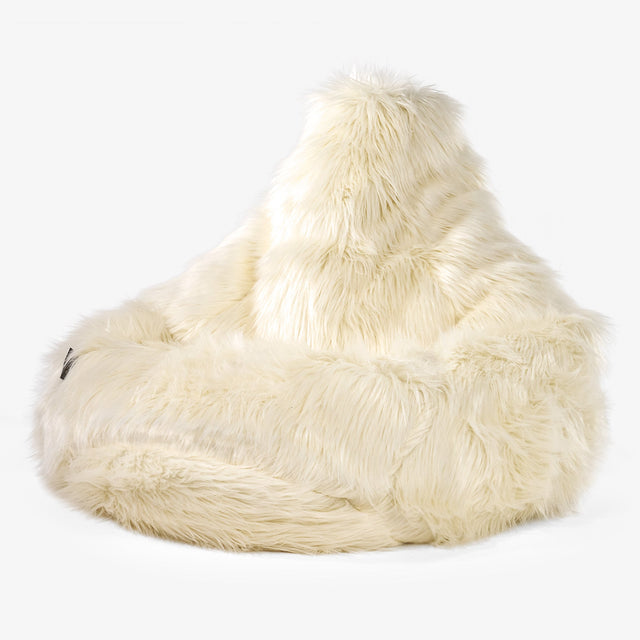 Pouf Poire Gamer Housse de Remplacement - Imitation fourrure à poils longs 01