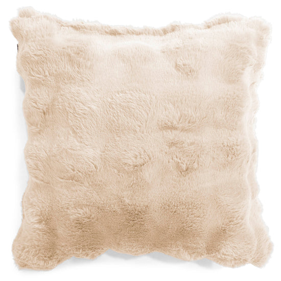 Housse de Coussin 47 x 47cm - Fausse Fourrure à Bulles Crème 01