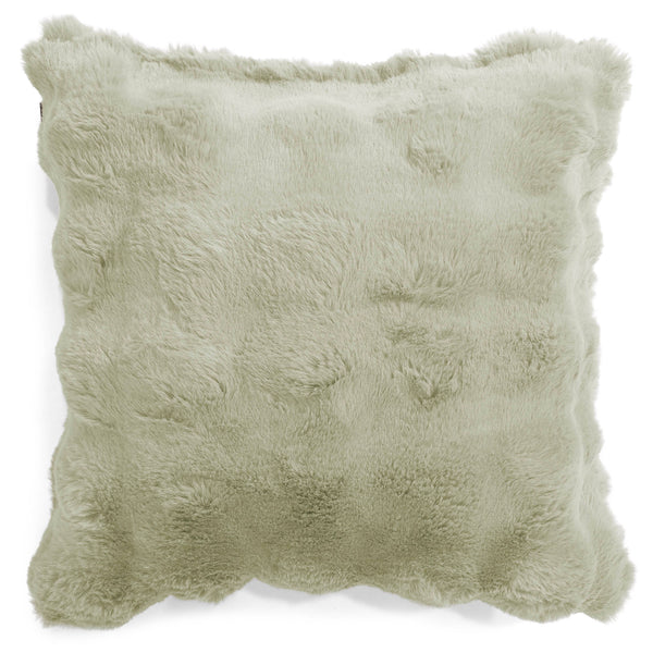 Housse de Coussin 47 x 47cm - Fausse Fourrure à Bulles Vert Sauge 01
