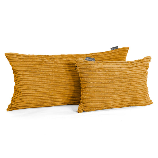 Housse de Coussin Rectangulaire 35 x 50cm - Côtelé Miel doré 03
