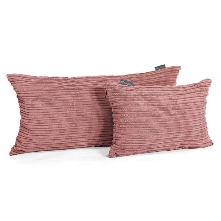 Housse de Coussin Rectangulaire 35 x 50cm - Côtelé Pêche 03
