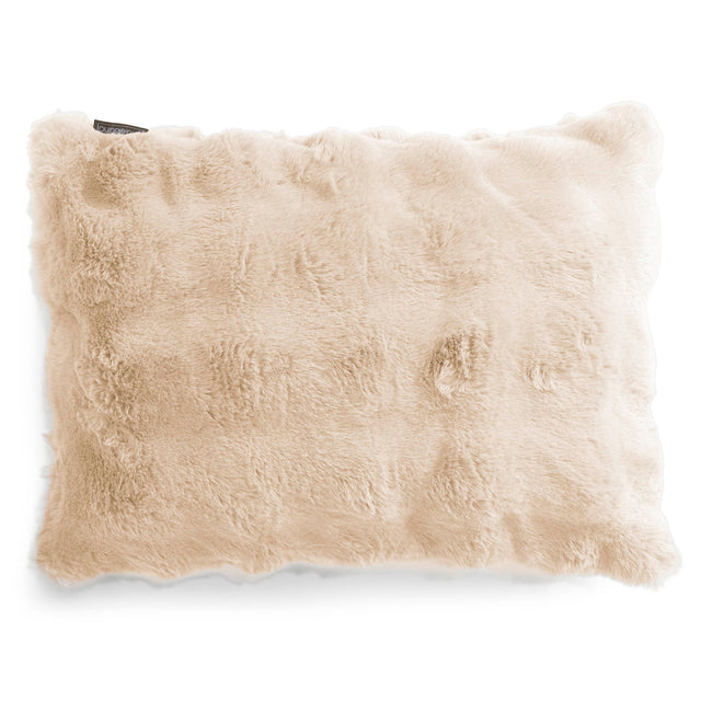 Housse de Coussin Rectangulaire 35 x 50cm - Fausse Fourrure à Bulles Crème 01