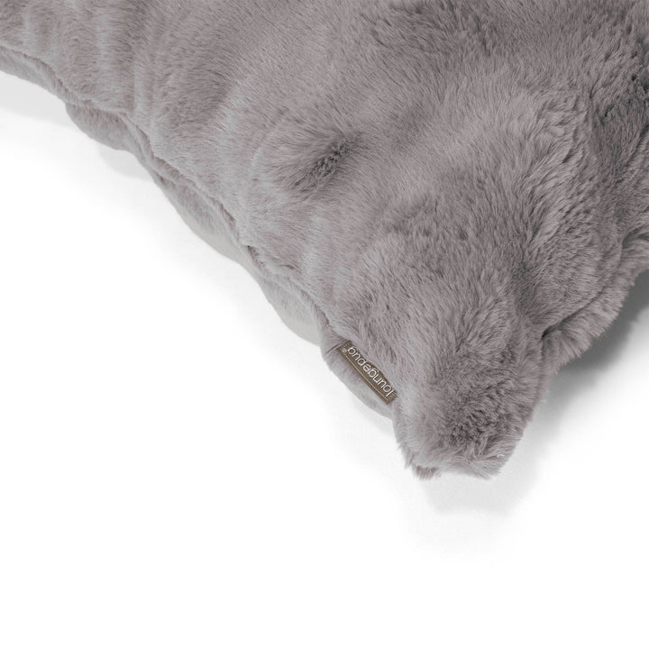 Housse de Coussin Rectangulaire 35 x 50cm - Fausse Fourrure à Bulles Gris 02