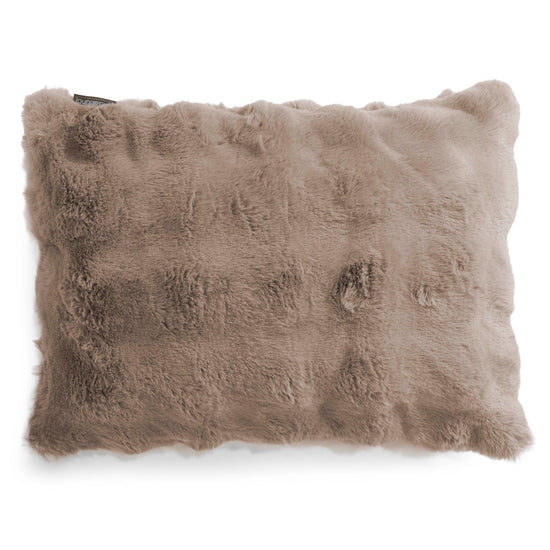Housse de Coussin Rectangulaire 35 x 50cm - Fausse Fourrure à Bulles Vison 01