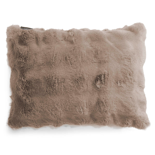 Housse de Coussin Rectangulaire 35 x 50cm - Fausse Fourrure à Bulles Vison 01