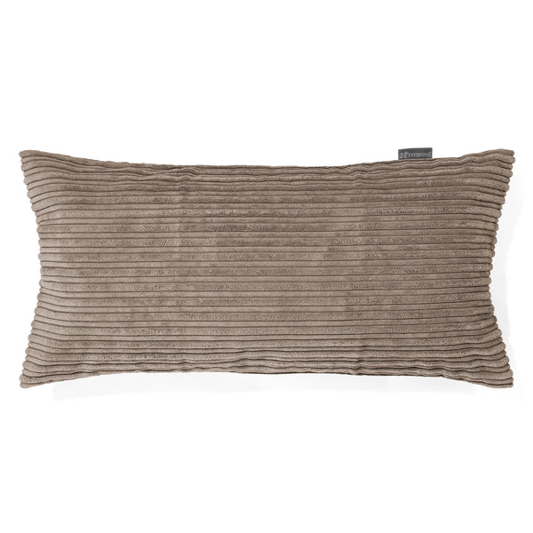 Housse de Coussin Rectangulaire Géant 40 x 70cm - Côtelé Grège 01