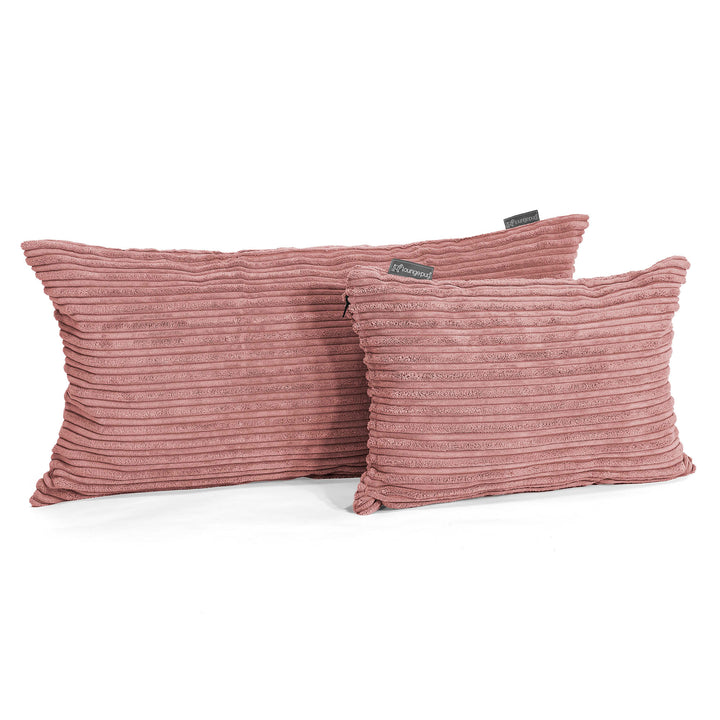 Housse de Coussin Rectangulaire Géant 40 x 70cm - Côtelé Pêche 03