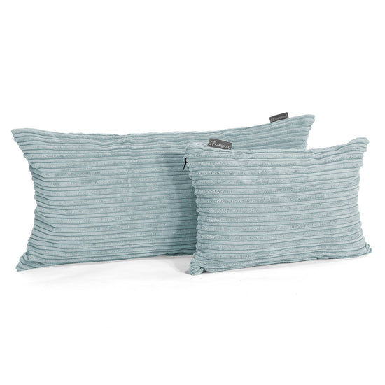 Housse de Coussin Rectangulaire Géant 40 x 70cm - Côtelé Verte Menthe 03