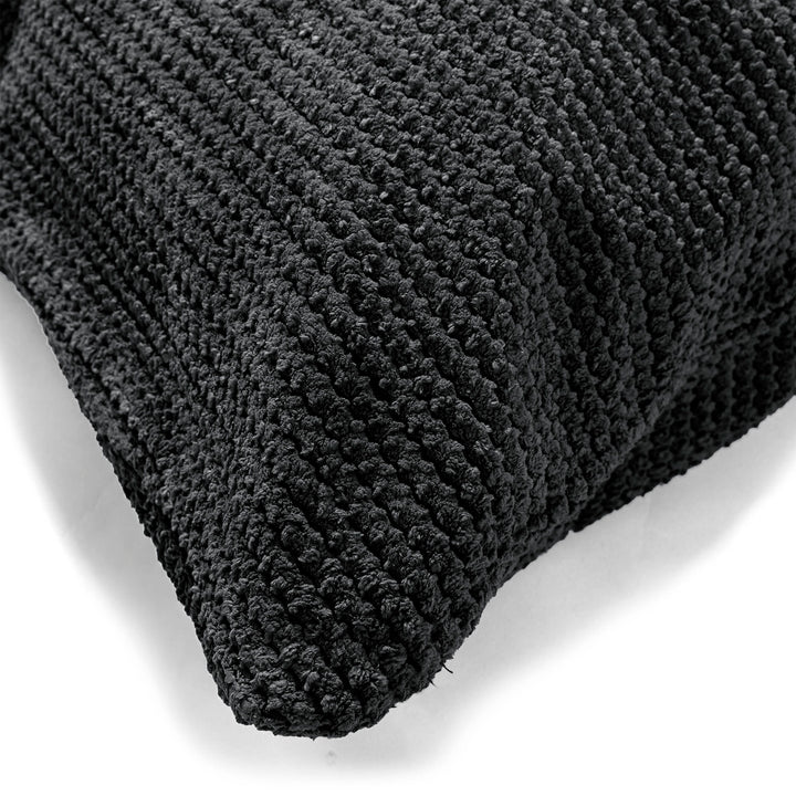 Housse de Coussin Rectangulaire Géant 40 x 70cm - Pompon Noir 02