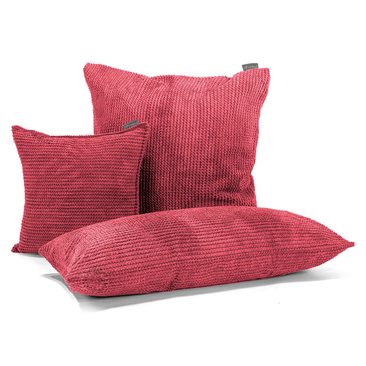 Housse de Coussin Rectangulaire Géant 40 x 70cm - Pompon Rouge pastel 03