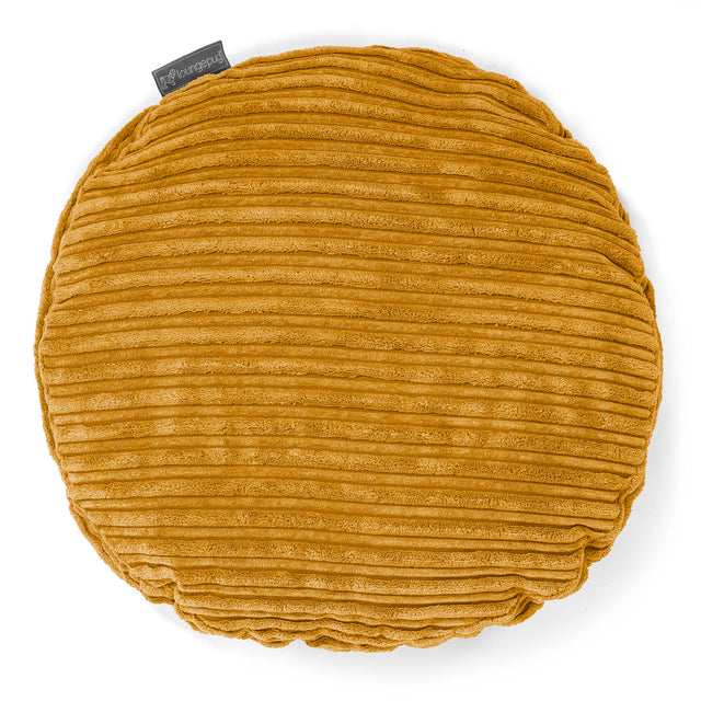 Housse de Coussin Rond 50cm - Côtelé Miel doré 01