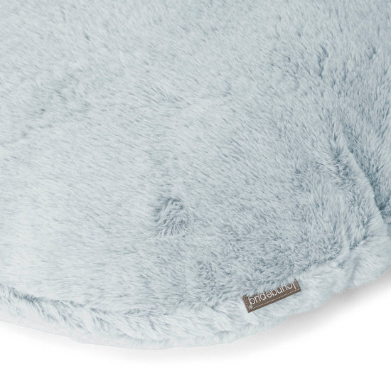 Housse de Coussin Rond 50cm - Fausse Fourrure Lapin Bleu Pastel 02