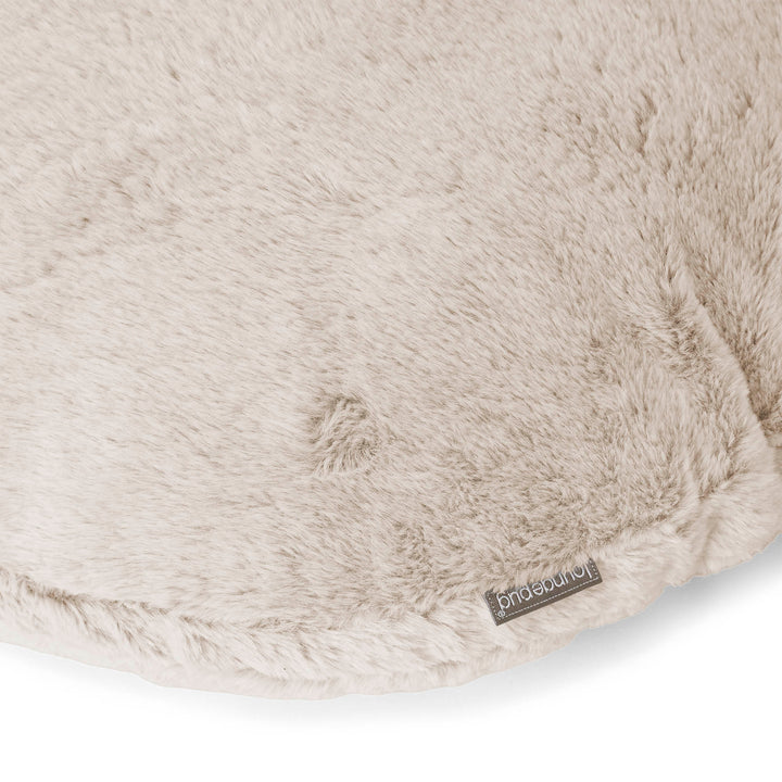Housse de Coussin Rond 50cm - Fausse Fourrure Lapin Brun Doré 02