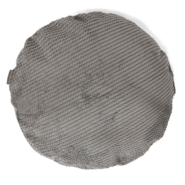 Housse de Coussin Rond 50cm - Pompon Anthracite 01