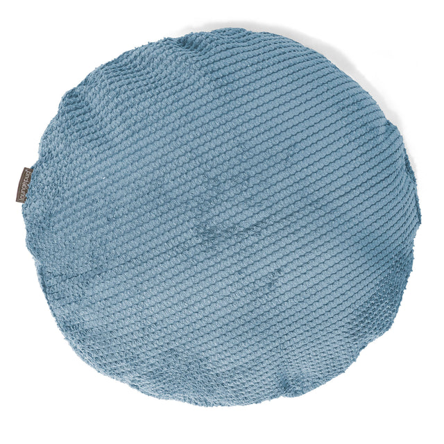 Housse de Coussin Rond 50cm - Pompon Bleu Ciel 01