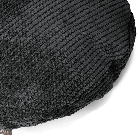 Housse de Coussin Rond 50cm - Pompon Noir 02