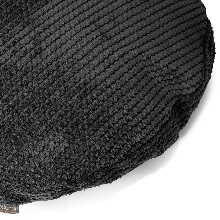 Housse de Coussin Rond 50cm - Pompon Noir 02