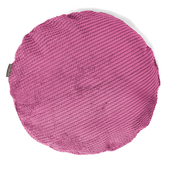 Housse de Coussin Rond 50cm - Pompon Rose 01