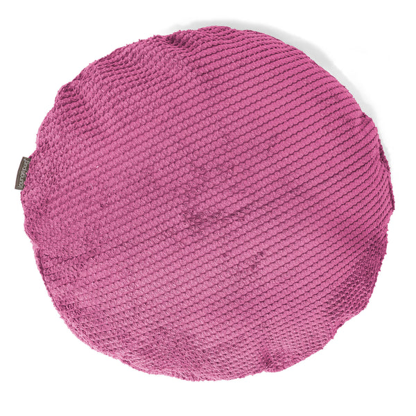 Housse de Coussin Rond 50cm - Pompon Rose 01