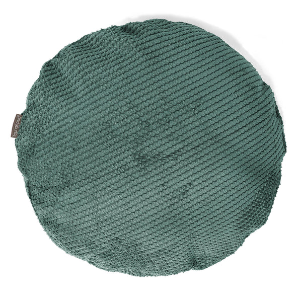 Housse de Coussin Rond 50cm - Pompon Vert Mousse 01